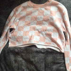 pink checkered crop top